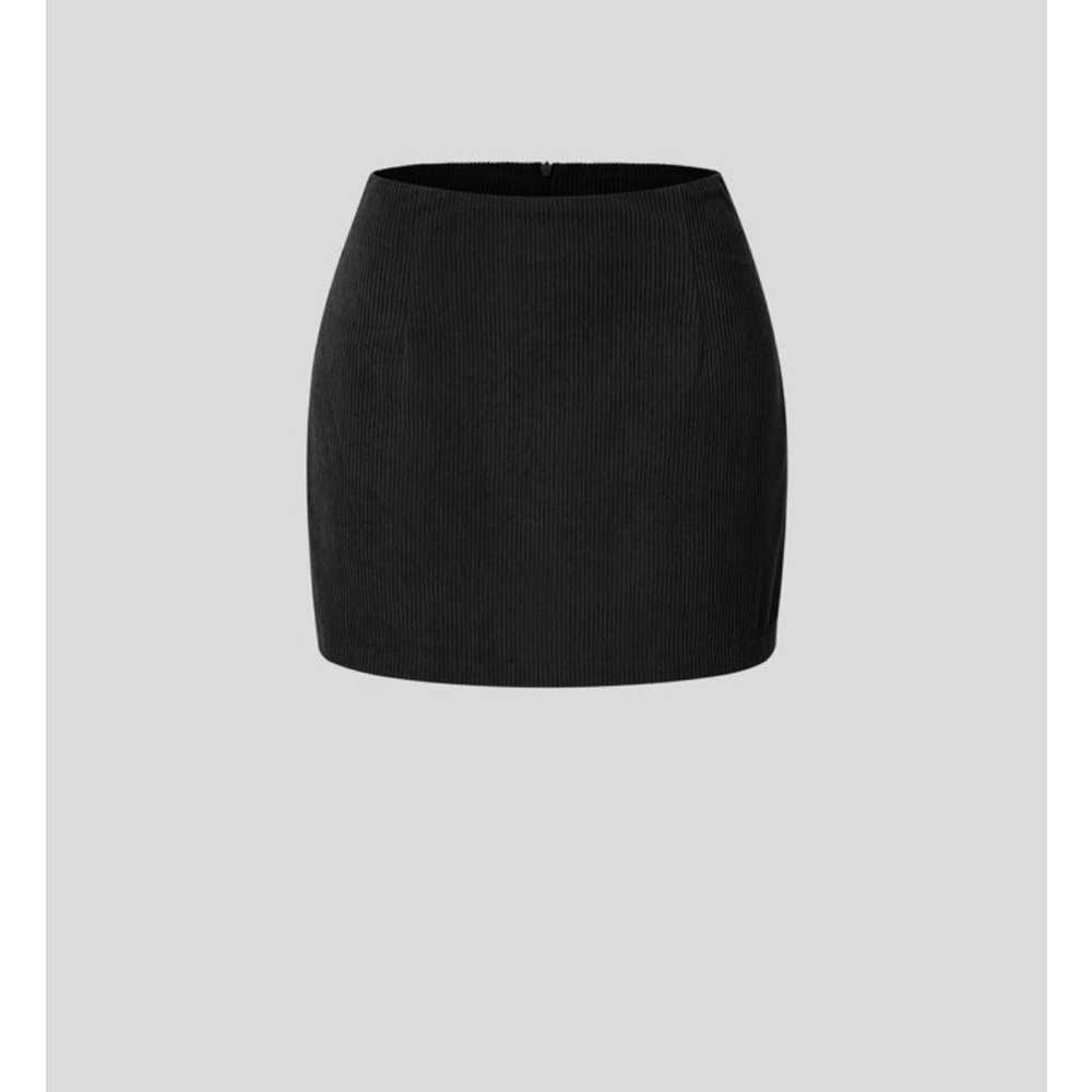 High Waisted 2-in-1 A Line Mini Corduroy Casual Skirt